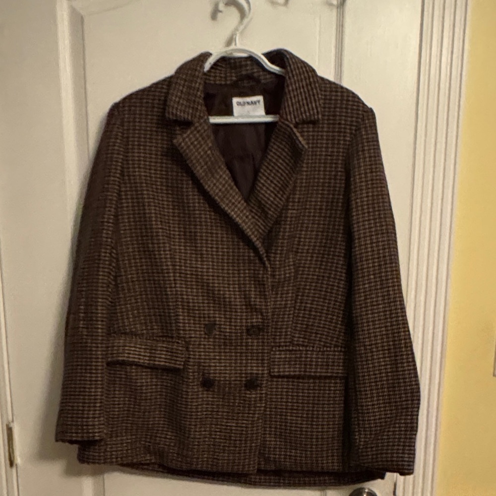 Old Navy Brown Houndstooth Blazer